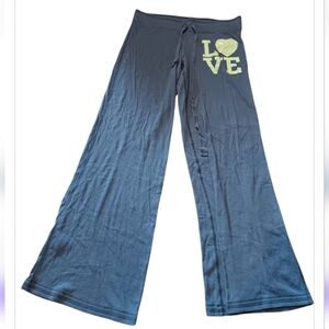 2000s Victoria's Secret Wid Leg Women Pants With Pink Embroidery